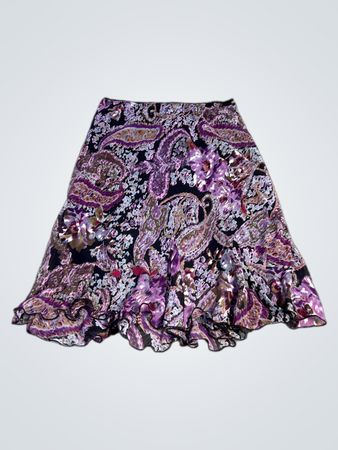 Ann Taylor Paisley Ruffle Skirt