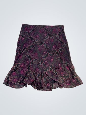 Express Floral Ruffle Midi Rock