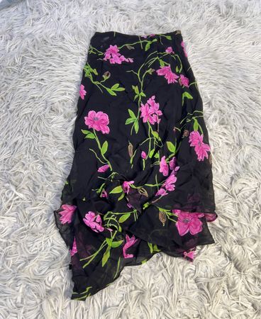 DONNA RICCO Mädchen Schwarzer Blumenmuster Rock
