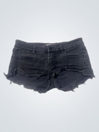 HUNTINGBIRD Schwarze Denim-Cut-off-Shorts