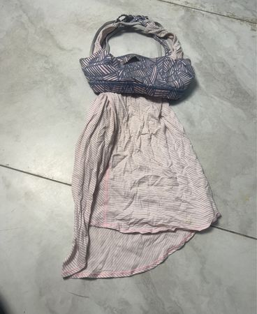 Lululemon pink gestreiftes sportliches Oberteil- und Rockset
