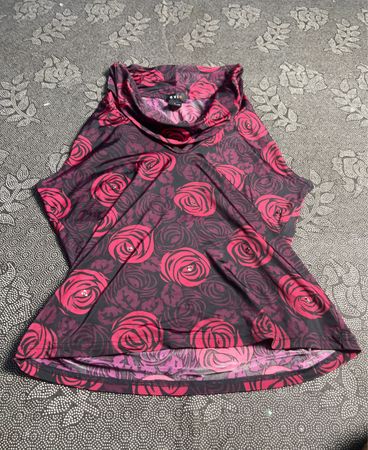 Top sans manches à encolure drapée « Rose Print » pour femmes evie