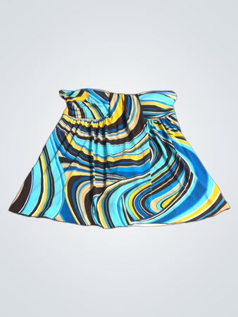 iz byer california strapless abstract print dress