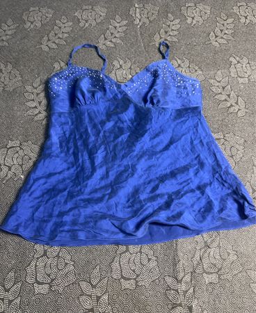 Express Design Studio Blue Embellished Cami Top