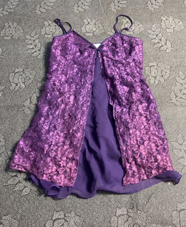 La Vie En Rose Purple Lace Cami Slip