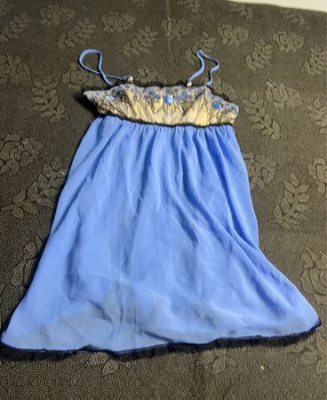 Lora Nikooz Blue Babydoll Nightgown