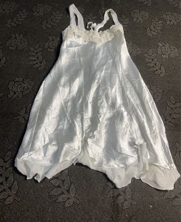 Linea Donatella White Lace Trim Slip Dress