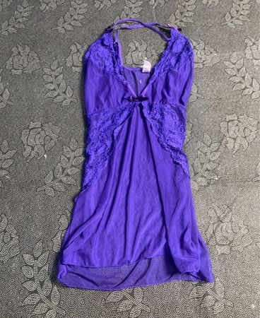 Purple Lace Halter Nightgown