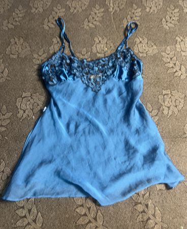 Dentelle Blue Camisole with Lace Detail