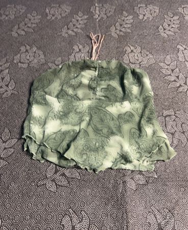 Romwe Green Paisley Print Halter Top
