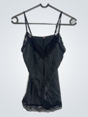 Victoria's Secret Pink Black Lace Trim Cami Top