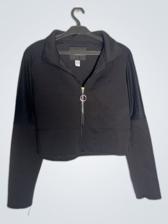 Guess Black Cropped Zip-Up Jacket