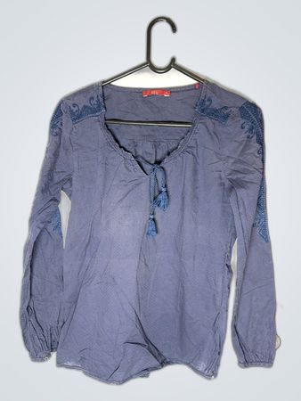 Blue Long-Sleeve Blouse