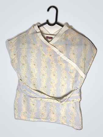Motel Floral Striped Wrap Blouse