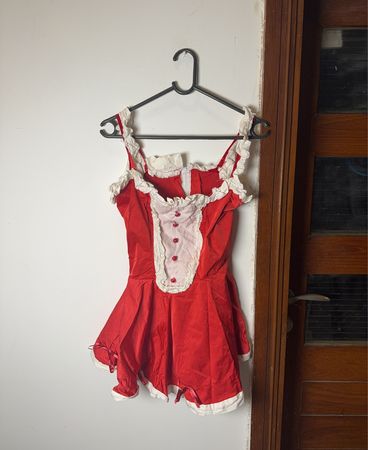 Red and White Romper