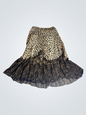 Unbranded Leopard Print Tiered Skirt
