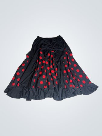 Jil Sander Black Red Polka Dot Midi Skirt