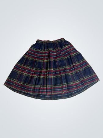 Unbranded Navy Plaid Pleated Mini Skirt
