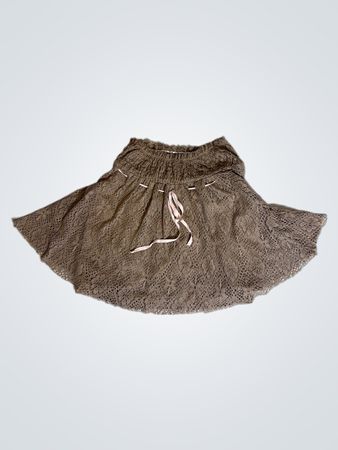 Mango Beige Lace Mini Skirt
