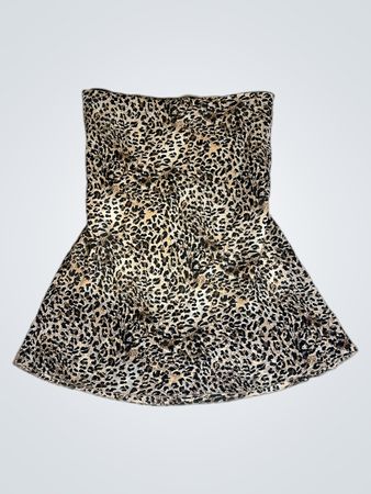 Colours of the World Leopard Print Strapless Mini Dress