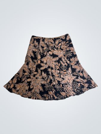 Floral Print Flared Skirt