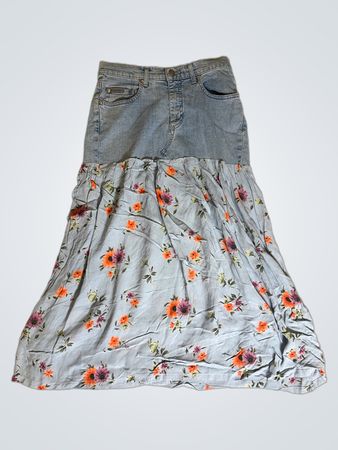 Lee Cooper Denim Floral Ruffle Skirt