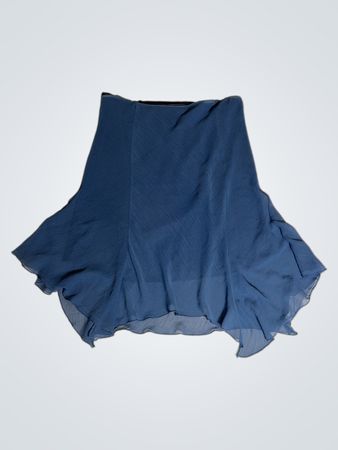 Baba Navy Blue Polyester Flared Skirt