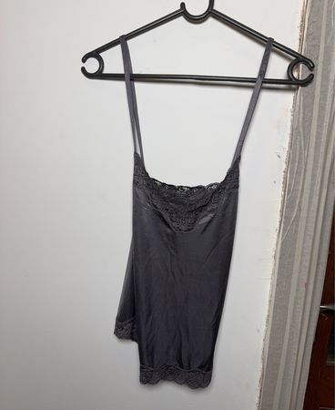 Satin Cami with Lace Trim