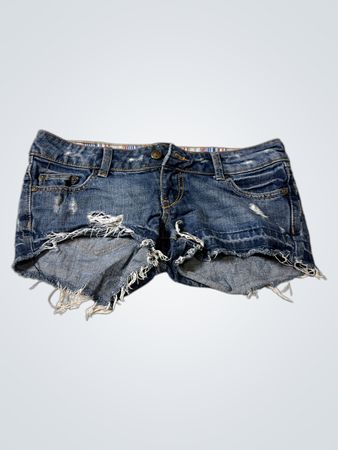 MNG Jeans Distressed Denim Shorts