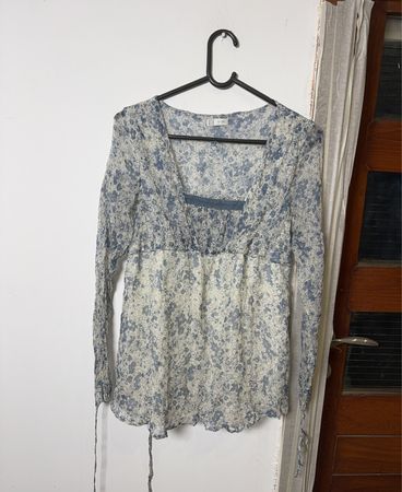 Prenatal Women's Floral Print Long Sleeve V-Neck Top