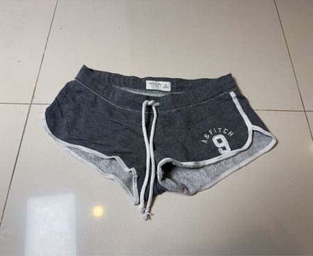 Abercrombie & Fitch Women's Grey Shorts with A&Fitch 9 Graphic