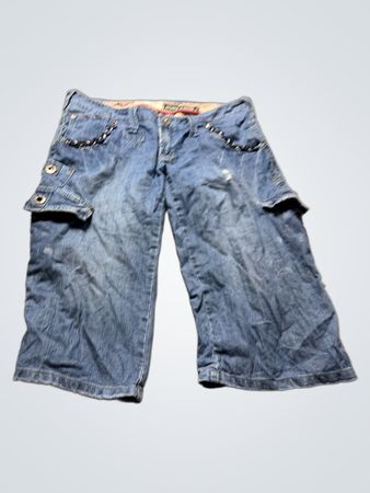 River Island Utility #680 Denim Cargo Capris