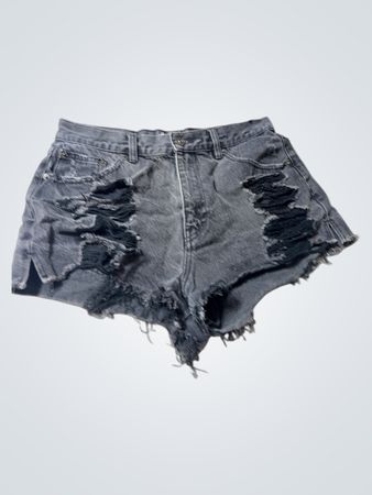 PULL&BEAR DENIM Rissige graue Jeansshorts