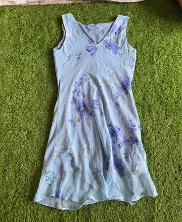 La Belle Blue Blumenmuster Kleid Größe 11