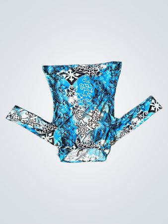 Milano Blue Schlangenprint Langarmtop