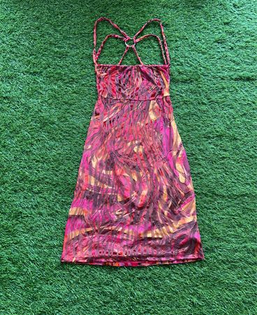 Y2K-Tierdruck-Halterkleid