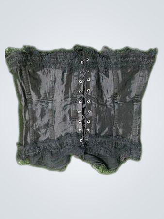 Schwarzer Korsett mit Spitzenbesatz