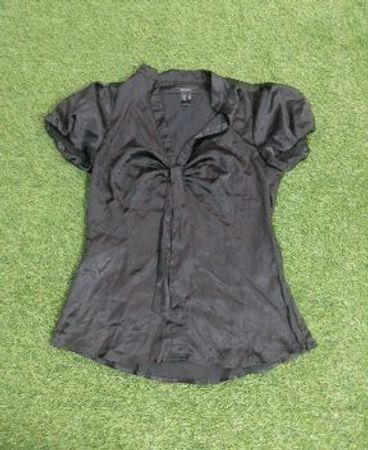 Mango Suit Schwarze Kurzarmbluse