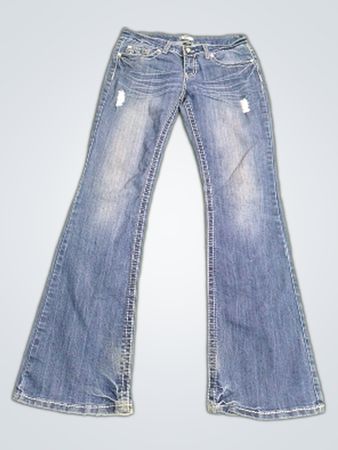 Soundgirl Damenjeans Größe 11 Schlag Ausgefranst Verziert Taschen