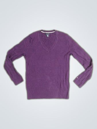 Tommy Hilfiger Kabelstrick-Pullover mit V-Ausschnitt