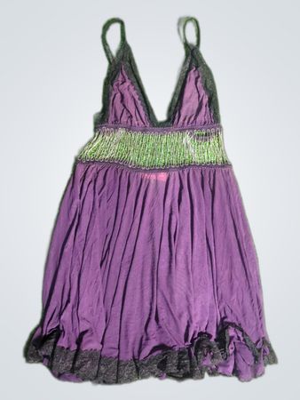 Purple Eberjey Dress with Beaded Waist