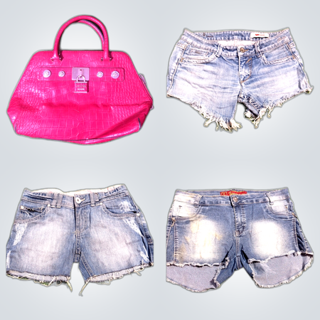 Designer Handbags & Denim Shorts Bundle: Michael Kors, Stradivarius, Levi's, GUESS & More