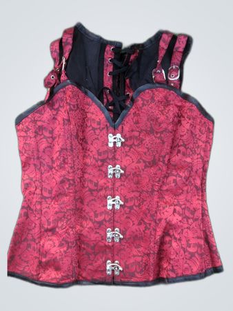 Red Floral Corset Top