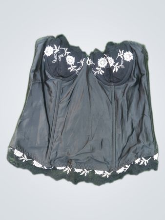 Black Embroidered Corset