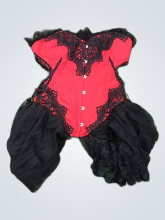 Red and Black Corset Top