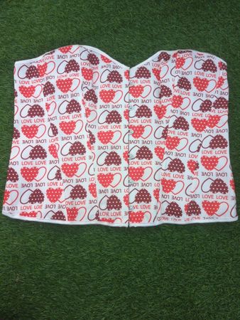 Strapless Bra with Heart Print