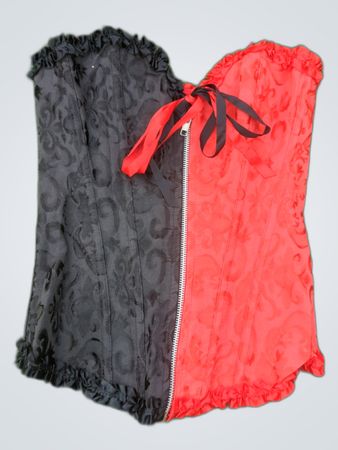 Red and Black Bustier Top