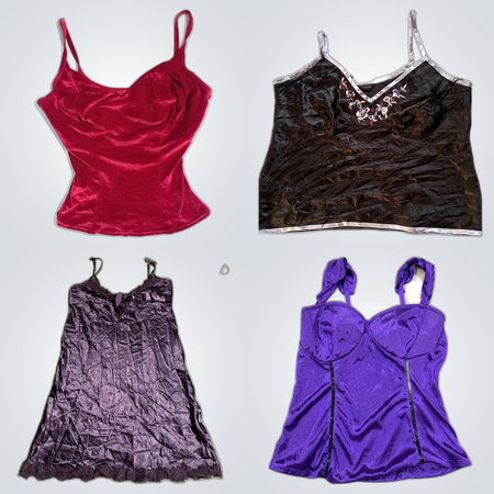 Velvet or slip tops