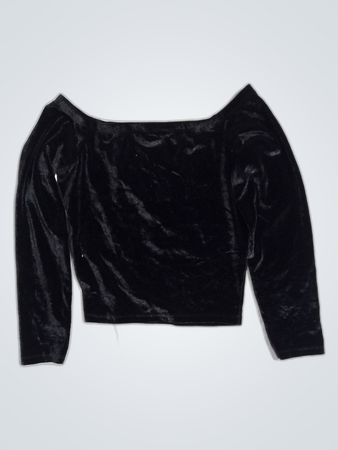Black Velvet Off-The-Shoulder Top