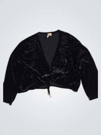 Susan Lawrence Black Velvet Cropped Jacket